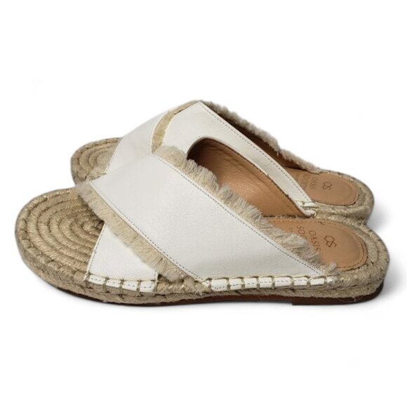 Oasis Society Espadrille Slide Sandals Women's Frilly Boho Cross Strap Resort 6 - Picture 5 of 9